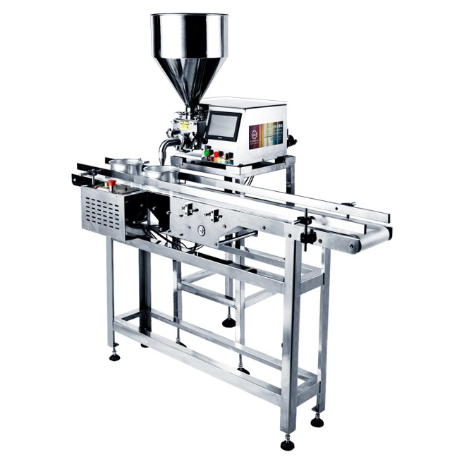 Automatic gear pump cake depositor With conveyor